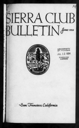 Sierra Club Bulletin 1954 Vol 39 No 6 June cover